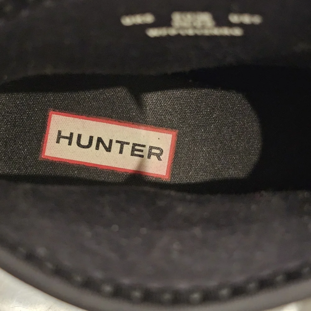 [NEW] HUNTER Black Glossy classic ankle rainboot NWOT